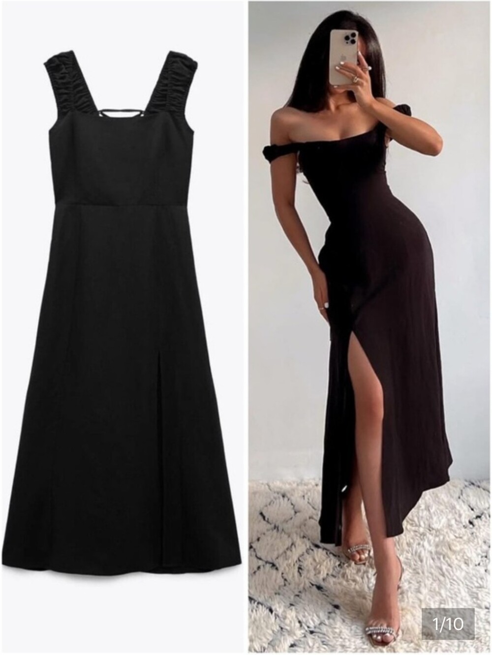 Elegant Black Off-Shoulder Maxi Dress Zara